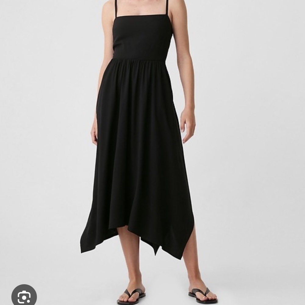 GAP Squareneck Handkerchief Hem Midi Dress